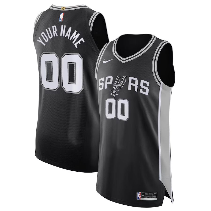 Men San Antonio Spurs Nike Black Authentic Custom NBA Jersey